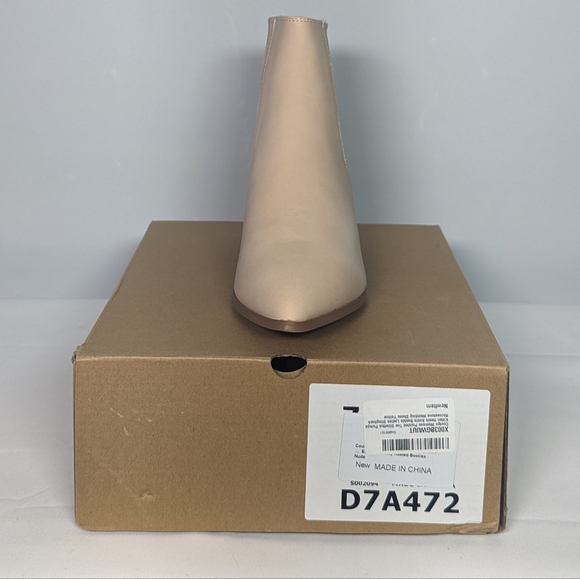 NEW Coutgo Womens Ankle Boots Chunky Heel Pointed Toe Side Sz 7.5 cream - Picture 4 of 4